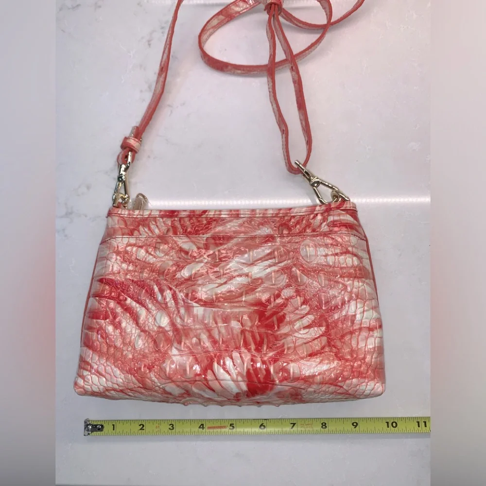 Brahmin Vida Crossbody In Pink Flamingo Mrlbourne With Flamingo Tassel - Picture 11 of 16